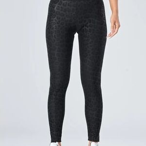 Women's Black Leopard Print Warm Lining Leggings